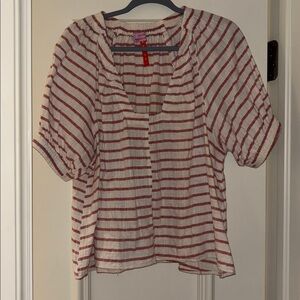 Wallflower Striped Blouse - Red and White 100% cotton